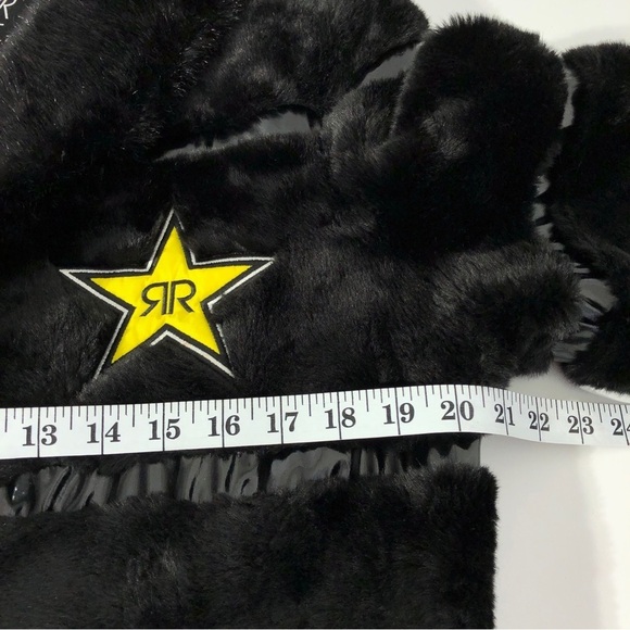 Rachel Zoe Rockstar Black Faux Fur Long Jacket - Picture 7 of 11